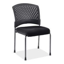 Load image into Gallery viewer, Aero Collection Armless Guest or Side Chair with Black Fabric Seat and Titanium Frame