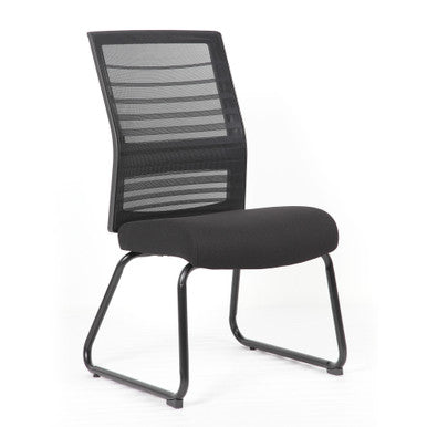 Interchangeable Black Mesh Back Armless Guest Chair with Sled Base