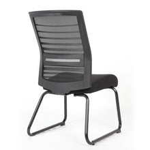 Load image into Gallery viewer, Interchangeable Black Mesh Back Armless Guest Chair with Sled Base
