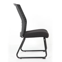 Load image into Gallery viewer, Interchangeable Black Mesh Back Armless Guest Chair with Sled Base
