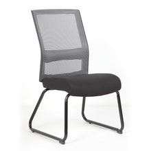 Load image into Gallery viewer, Interchangeable Gray Mesh Back Armless Guest Chair with Sled Base
