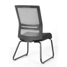 Load image into Gallery viewer, Interchangeable Gray Mesh Back Armless Guest Chair with Sled Base
