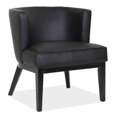 Bowery | Barrel Back Arm Chair with Black Wood Legs