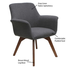 Load image into Gallery viewer, Bolster Collection Mid Back Guest Chair with Wood Leg Base
