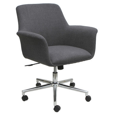 Bolster Collection Mid Back Swivel Chair with 5 Star Chrome Base