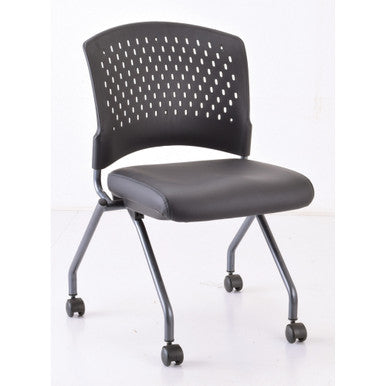 Perch | Armless Nesting Chair with Casters, Titanium Frame