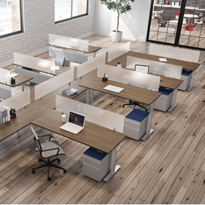 Eight Person Sit-to-Stand Workstation