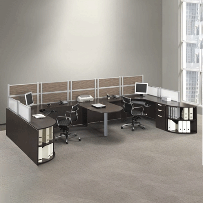 Two Person U Shaped Workstation